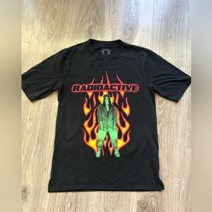 OWSLA Radioactive Flames Shirt Mens Mens Size Small Black Graphic T-Shirt